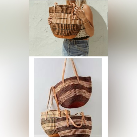 Striped Brown and Tan Tote Bag - Picture 8 of 13